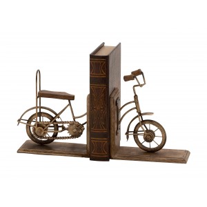 Cole Grey Metal Wooden Cycle Book Ends COGR7471
